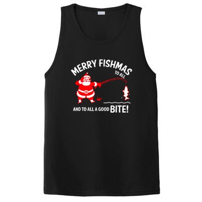 Funny Merry Fishmas Funny Fish Fishing Fisherman Christmas Xmas Gift PosiCharge Competitor Tank