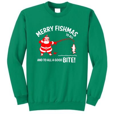 Funny Merry Fishmas Funny Fish Fishing Fisherman Christmas Xmas Gift Sweatshirt