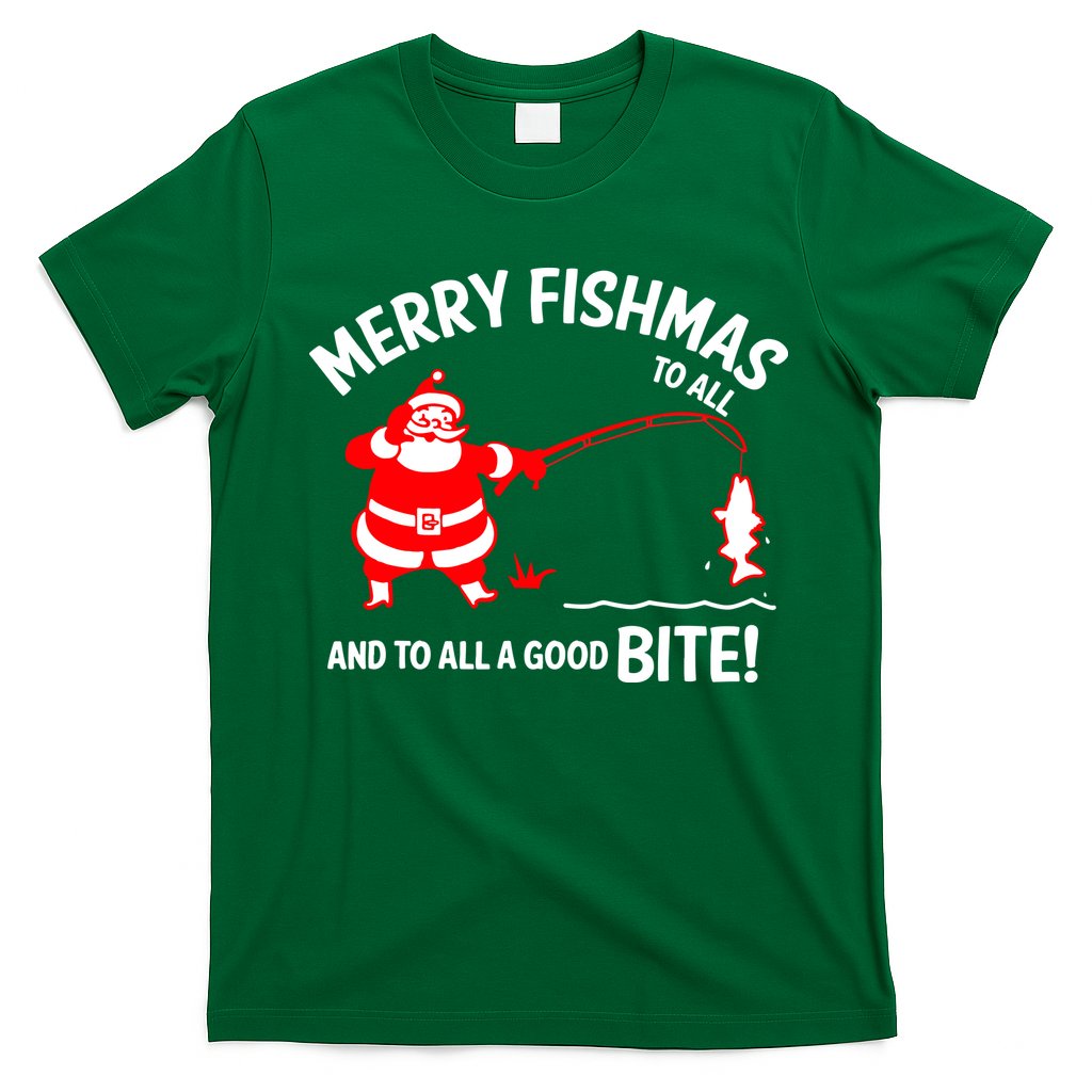 Funny Merry Fishmas Funny Fish Fishing Fisherman Christmas Xmas Gift T-Shirt