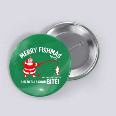 Funny Merry Fishmas Funny Fish Fishing Fisherman Christmas Xmas Gift Button
