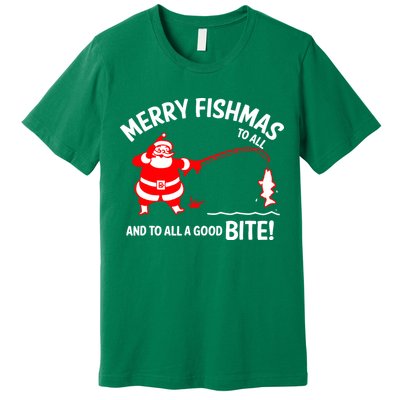 Funny Merry Fishmas Funny Fish Fishing Fisherman Christmas Xmas Gift Premium T-Shirt