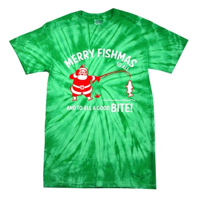 Funny Merry Fishmas Funny Fish Fishing Fisherman Christmas Xmas Gift Tie-Dye T-Shirt