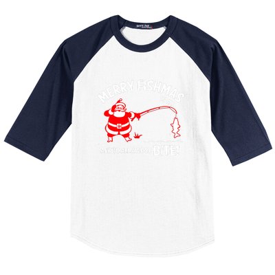 Funny Merry Fishmas Funny Fish Fishing Fisherman Christmas Xmas Gift Baseball Sleeve Shirt