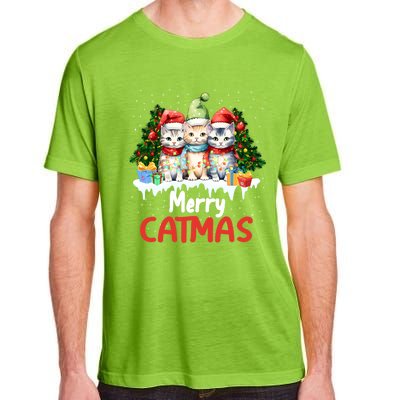 Funny Meow Feline Festive Merry Catmas Christmas Cat Gift Adult ChromaSoft Performance T-Shirt