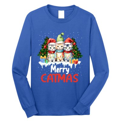 Funny Meow Feline Festive Merry Catmas Christmas Cat Gift Long Sleeve Shirt