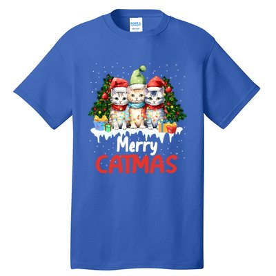 Funny Meow Feline Festive Merry Catmas Christmas Cat Gift Tall T-Shirt