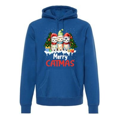 Funny Meow Feline Festive Merry Catmas Christmas Cat Gift Premium Hoodie