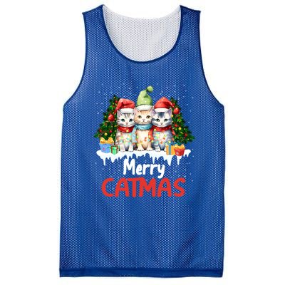 Funny Meow Feline Festive Merry Catmas Christmas Cat Gift Mesh Reversible Basketball Jersey Tank