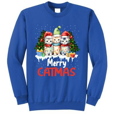 Funny Meow Feline Festive Merry Catmas Christmas Cat Gift Tall Sweatshirt