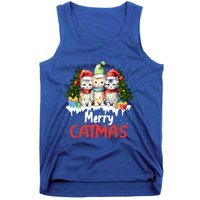 Funny Meow Feline Festive Merry Catmas Christmas Cat Gift Tank Top