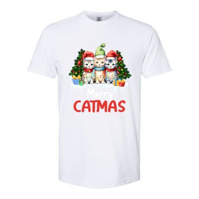 Funny Meow Feline Festive Merry Catmas Christmas Cat Gift Softstyle CVC T-Shirt