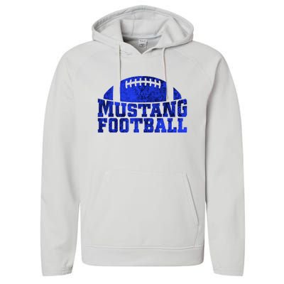 Friendswood Mustangs Football Pattern Royal Performance Fleece Hoodie