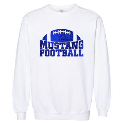 Friendswood Mustangs Football Pattern Royal Garment-Dyed Sweatshirt