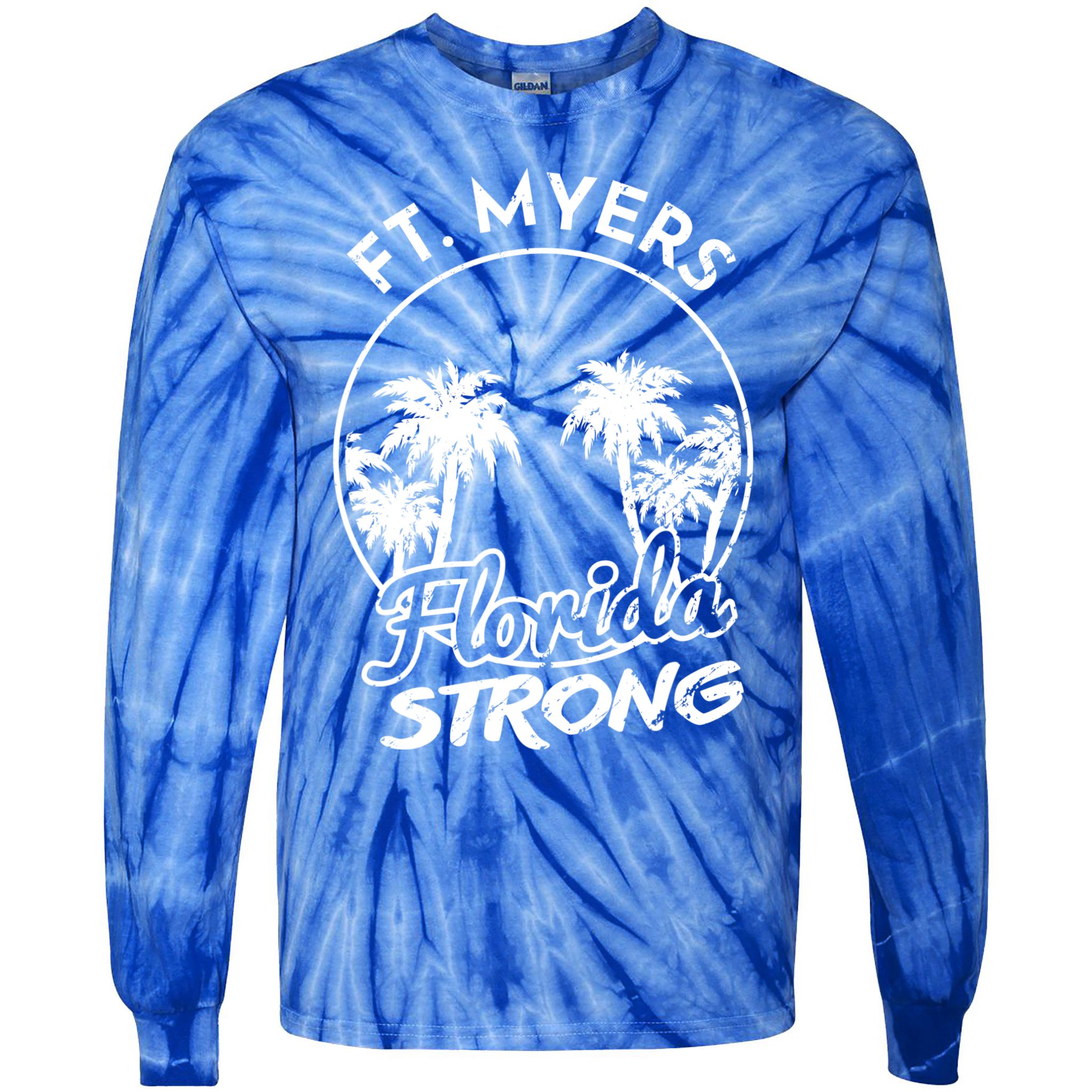 Ft. Myers Florida Strong Community Support Tie-Dye Long Sleeve Shirt