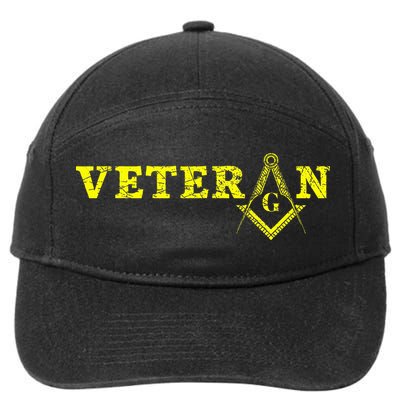 Freemason Masonic Fraternal Freemasonry Square Compass 7-Panel Snapback Hat