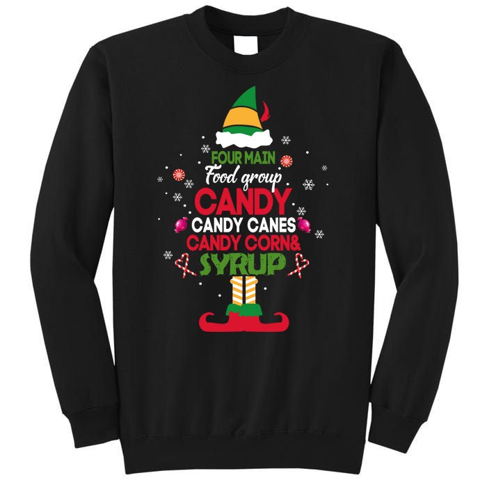 Four Main Food Groups Elf Christmas Buddy Pajama Xmas Sweatshirt