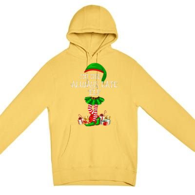 Family Matching Funny The Always Late Elf Christmas Premium Pullover Hoodie