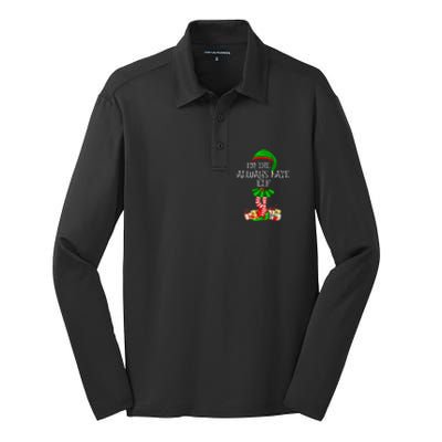 Family Matching Funny The Always Late Elf Christmas Silk Touch Performance Long Sleeve Polo