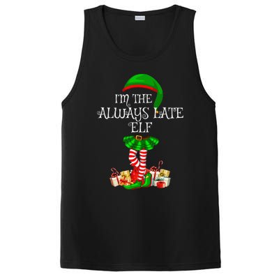 Family Matching Funny The Always Late Elf Christmas PosiCharge Competitor Tank