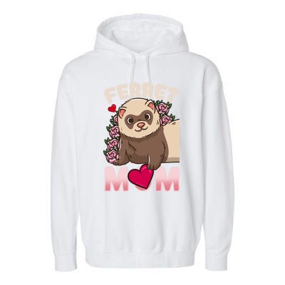 Ferret Mom Funny Gift For Ferret Lovers And Owners Great Gift Garment-Dyed Fleece Hoodie