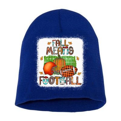 Fall Means Football Gift Tis The Season Gift Short Acrylic Beanie