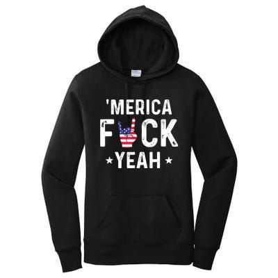 Funny Merica Fuck Yeah 4th Of July Women's Pullover Hoodie