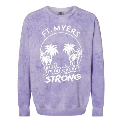 Ft. Myers Florida Strong Community Support Colorblast Crewneck Sweatshirt