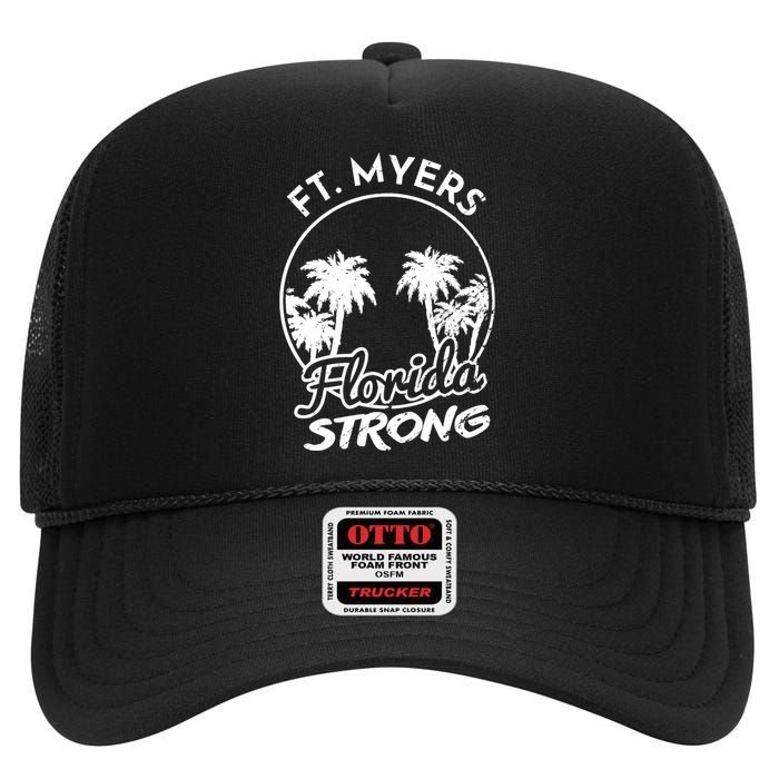 Ft. Myers Florida Strong Community Support High Crown Mesh Back Trucker Hat