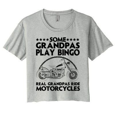 Funny Motorcycle For Grandpa Dad Motorcycle Lovers Riders Gift Women's Crop Top Tee