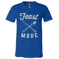 Feast Mode Funny Thanksgiving Dinner Gift V-Neck T-Shirt