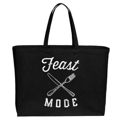 Feast Mode Funny Thanksgiving Dinner Gift Cotton Canvas Jumbo Tote