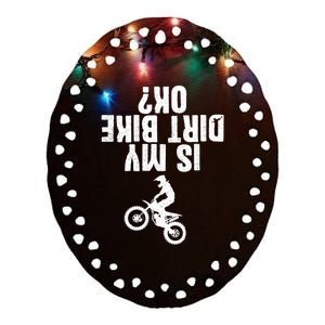 Funny Motorcycle For Men Women Kids Dirtbike Riders Ceramic Oval Ornament