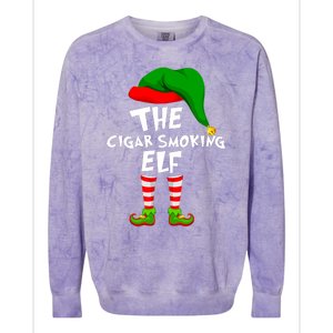 Funny Matching Family Christmas The Cigar Smoking Elf Colorblast Crewneck Sweatshirt