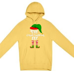 Funny Matching Family Christmas The Cigar Smoking Elf Premium Pullover Hoodie