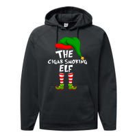 Funny Matching Family Christmas The Cigar Smoking Elf Performance Fleece Hoodie