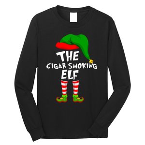 Funny Matching Family Christmas The Cigar Smoking Elf Long Sleeve Shirt