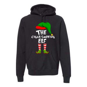 Funny Matching Family Christmas The Cigar Smoking Elf Premium Hoodie