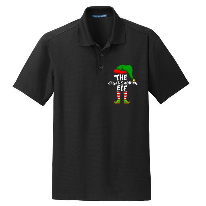 Funny Matching Family Christmas The Cigar Smoking Elf Dry Zone Grid Polo