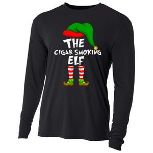 Funny Matching Family Christmas The Cigar Smoking Elf Cooling Performance Long Sleeve Crew