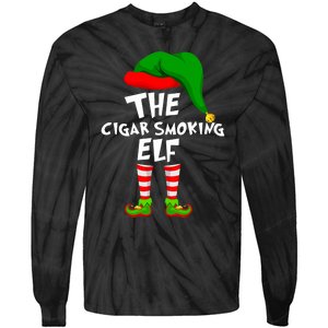 Funny Matching Family Christmas The Cigar Smoking Elf Tie-Dye Long Sleeve Shirt