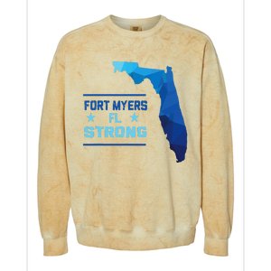 Fort Myers Florida Strong Colorblast Crewneck Sweatshirt