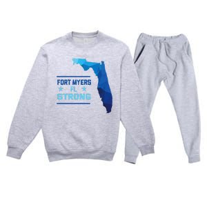 Fort Myers Florida Strong Premium Crewneck Sweatsuit Set