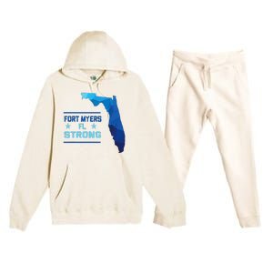 Fort Myers Florida Strong Premium Hooded Sweatsuit Set