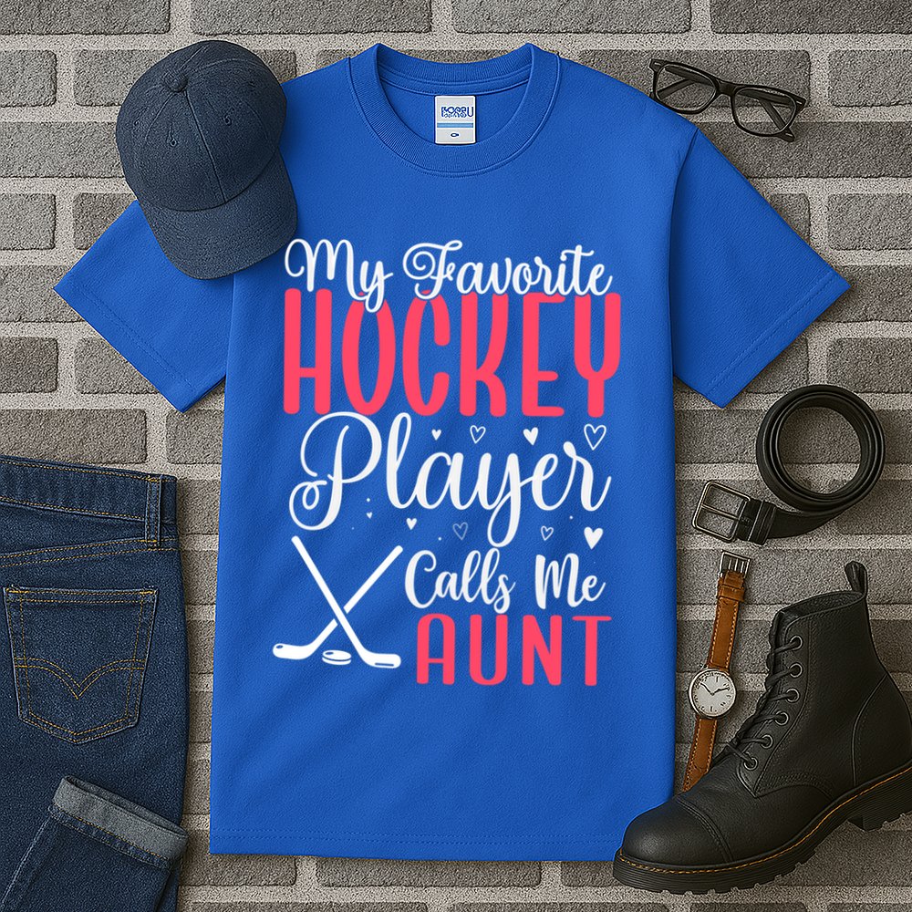 Funny My Favorite Hockey Player Calls Me Aunt Cute Gift Tall T-Shirt
