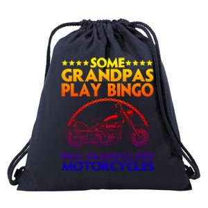 Funny Motorcycle For Grandpa Dad Motorcycle Lovers Riders Gift Drawstring Bag