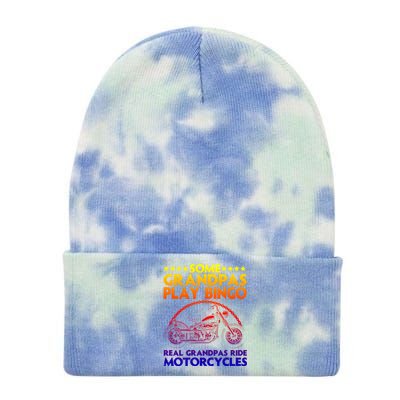 Funny Motorcycle For Grandpa Dad Motorcycle Lovers Riders Gift Tie Dye 12in Knit Beanie