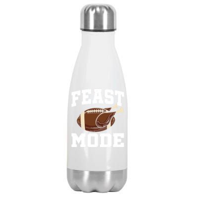 Feast Mode Football Turkey Funny Thanksgiving Gift Cute Gift Stainless Steel Insulated Water Bottle