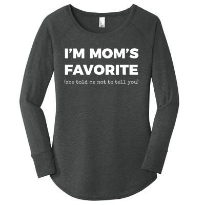 Funny Moms Favorite Son Daughter Im Moms Favorite Women's Perfect Tri Tunic Long Sleeve Shirt