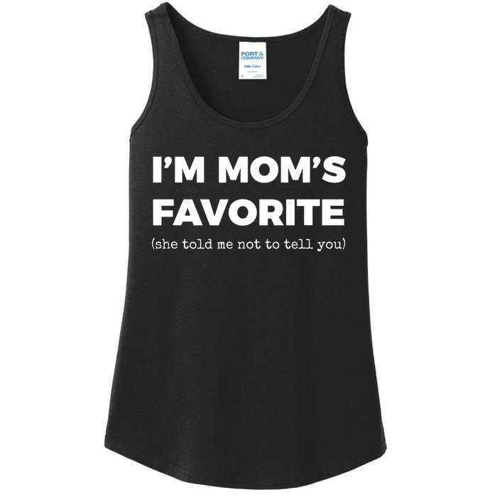 Funny Moms Favorite Son Daughter Im Moms Favorite Ladies Essential Tank