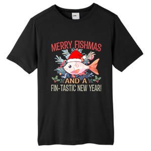 Fishing Merry Fishmas And A Fintastic New Year Cool Gift Tall Fusion ChromaSoft Performance T-Shirt